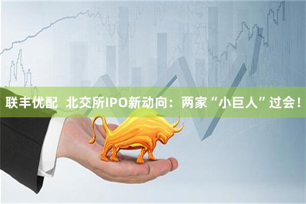联丰优配  北交所IPO新动向：两家“小巨人”过会！